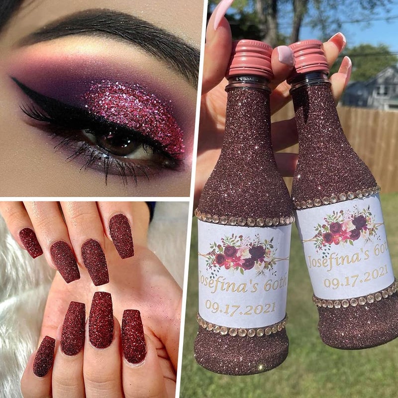 Estanoite Holographic Fine Glitter  150g Multipurpose Extra Fine Craft Glitter for Resin Arts and Crafts  Body Nail Art Eye Face Hair  Holographic Glitter for Epoxy Tumbler  Slime Making (Burgundy) - Image 5